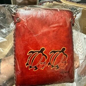 Handcrafted Red Leather Crossbody Bag